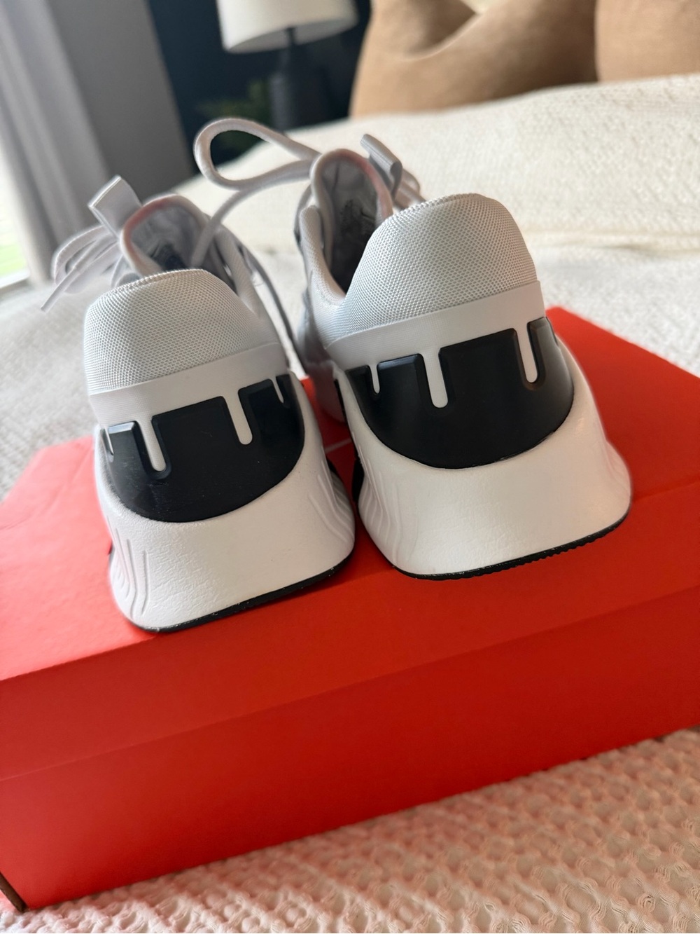 Nike Kids White Sneakers with Black and Red Details - Picture 2 of 4